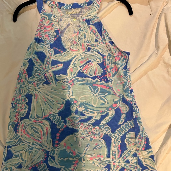Lilly Pulitzer tank top. Star shells colors of blue, pink, greens and white. - Picture 4 of 4